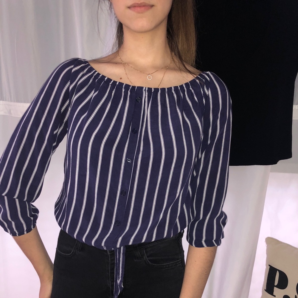 Vertical striped blouse